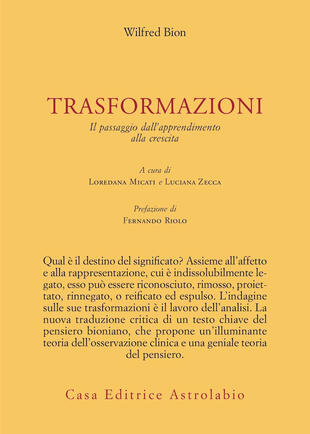 copertina Trasformazioni. Il passaggio dall'apprendimento alla crescita