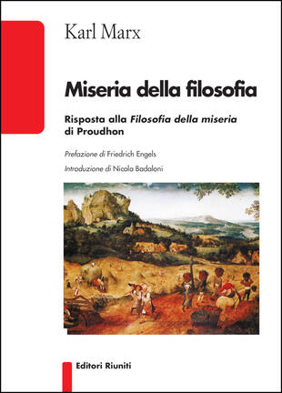 copertina Miseria della filosofia. Risposta alla filosofia della miseria di Proudhon