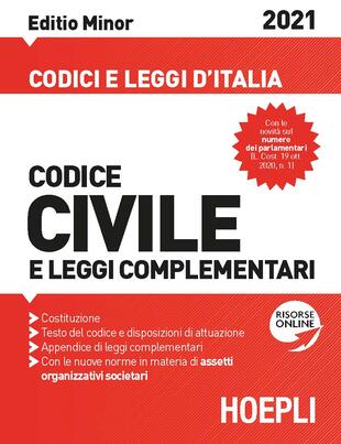 copertina Codice civile e leggi complementari 2021. Editio minor