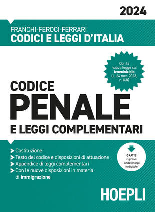 copertina Codice penale e leggi complementari 2024. Con espansione online