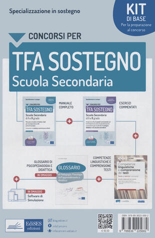 copertina Kit completo TFA sostegno scuola secondaria. Eserciziari-Manuale-Tracce svolte
