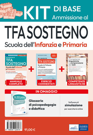 copertina Kit di base: Ammissione al TFA sostegno scuola infanzia e primaria. Con software di simulazione