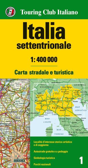 copertina Italia settentrionale 1:400.000. Carta stradale e turistica