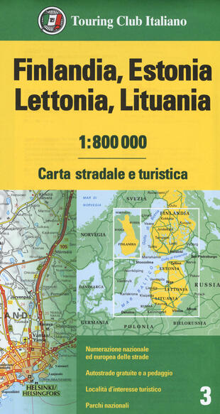 copertina Finlandia, Estonia, Lettonia, Lituania 1:800.000. Carta stradale e turistica