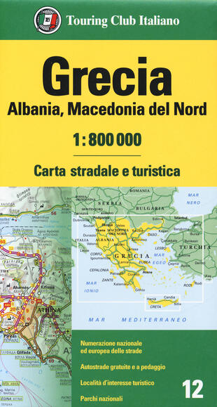 copertina Grecia, Albania ,Macedonia del Nord 1:800.000. Carta stradale e turistica