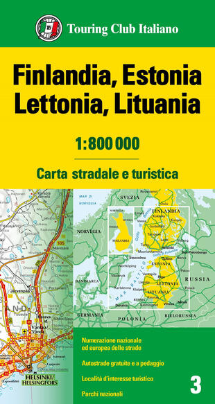 copertina Finlandia, Estonia, Lettonia, Lituania 1:800.000. Carta stradale e turistica