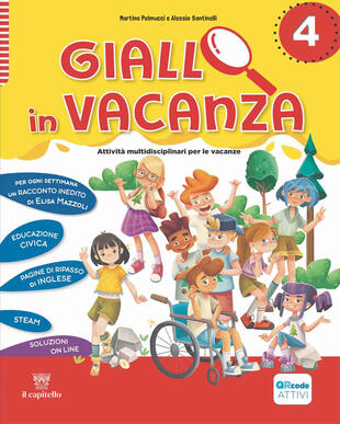 copertina Giallo in vacanza. Attività multidisciplinari per le vacanze. Per la Scuola elementare. Con e-book. Con espansione online. Vol. 4: Con Inserto delle regole, Logicando, Narrativa: il fantasma di Canterville e The legend of Dick Whittington