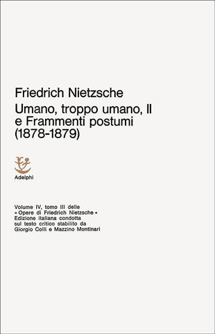 copertina Umano, troppo umano. Vol. 2: Scelta di frammenti postumi (1878-1879)