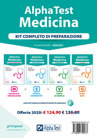 copertina Alpha Test. Medicina. Kit completo di preparazione: Manuale di preparazione-Esercizi commentati-Prove di verifica-10.000 quiz. Con software di simulazione