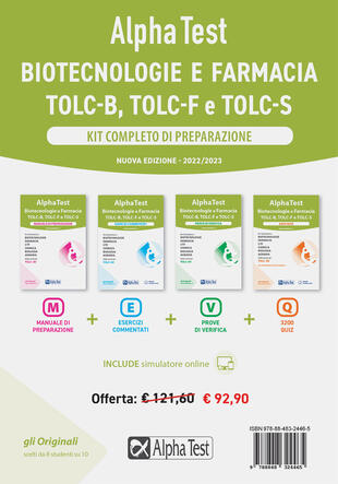 copertina Alpha Test. Biotecnologie e farmacia. Kit completo di preparazione: Manuale di preparazione-Esercizi commentati-Prove di verifica-3200 quiz. Nuova ediz. Con software di simulazione