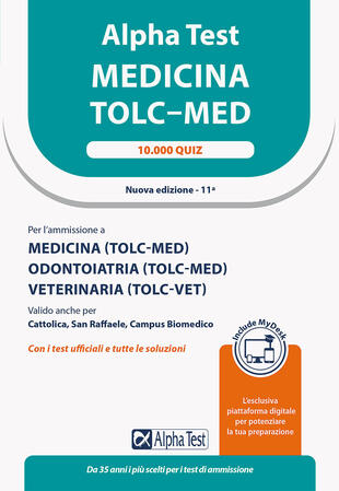 copertina Alpha test. Medicina. TOLC-MED. 10.000 quiz. Ediz. MyDesk. Con espansione online