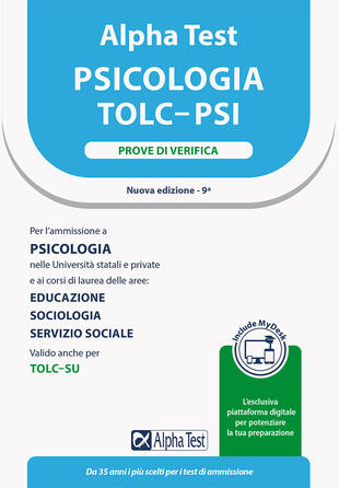 copertina Alpha Test. Psicologia. TOLC-PSI. Prove di verifica. Con MyDesk