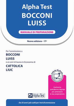 copertina Alpha Test. Bocconi e LUISS. Manuale di preparazione. Con MyDesk