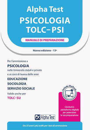 copertina Alpha Test. Psicologia. TOLC-PSI. Manuale di preparazione. Con MyDesk