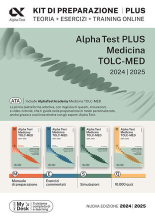 copertina Alpha Test. Medicina. TOLC-MED. Kit di preparazione Plus. Teoria + esercizi + training online. Con AlphaTestAcademy. Con MyDesk