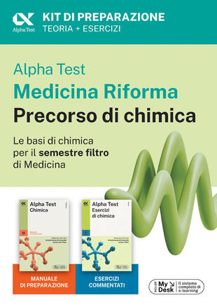 copertina Alpha Test Medicina Riforma Precorso di Chimica. Edizione 2025. Per esami di ammissione universitaria e primo semestre di Medicina. Con piattaforma di e-learning MyDesk. Con Contenuto digitale per accesso online