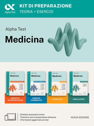 copertina Alpha Test Medicina. Kit di preparazione. Per l'ammissione ai corsi di laurea in Medicina, Odontoiatria e Veterinaria delle universit&agrave; statali. Nuova edizione con i quesiti della banca dati ufficiale 2024. Ediz. MyDesk. Con Contenuto digitale per download e accesso online