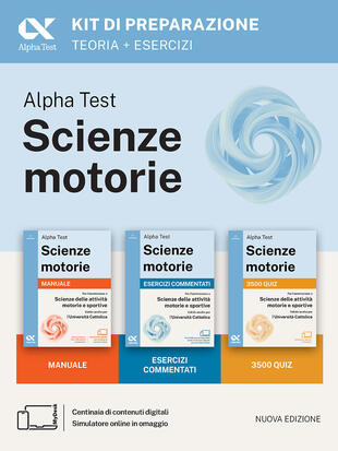copertina Alpha Test. Scienze motorie 2026/2027. Kit di preparazione. Per test TOLC e prove di ateneo. Con simulatore online