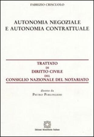 copertina Autonomia negoziale e autonomia contrattuale