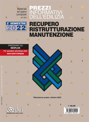 copertina Prezzi informativi dell'edilizia. Recupero ristrutturazioni manutenzione. Secondo semestre 2022. Rilevazione prezzi Ottobre 2022