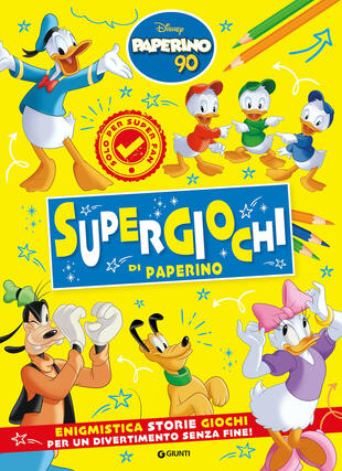 copertina Supergiochi di Paperino. Paperino 90. Enigmistica Storie Giochi per un divertimento senza fine! Ediz. a colori