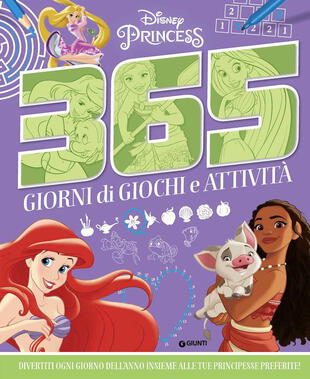 copertina 365 giorni di giochi e attività. Disney Princess. Ediz. a colori