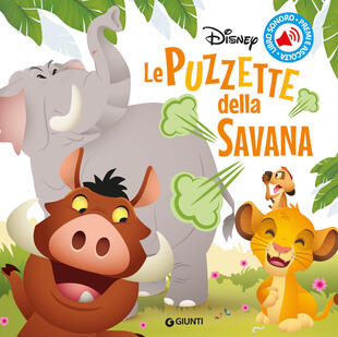 copertina Le puzzette della savana. Libro sonoro premi e ascolta. Ediz. a colori