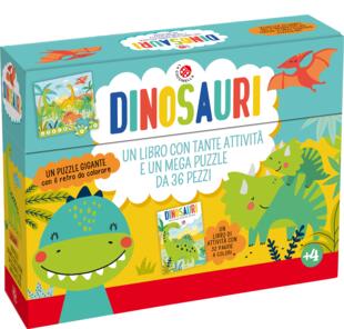 copertina Dinosauri. Libro + puzzle