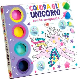 copertina Colora gli unicorni con le spugnette