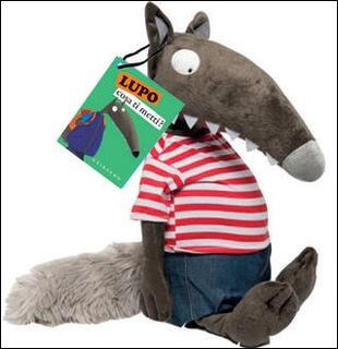 copertina Il lupo. Amico lupo. Libro peluche grande