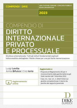 copertina Compendio di diritto internazionale privato e processuale 2023
