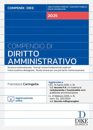 copertina Compendio di diritto amministrativo 2025. Con aggiornamento online