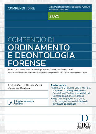 copertina Compendio di ordinamento e deontologia forense 2025. Con aggiornamento online