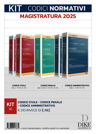 copertina Kit codici normativi magistratura 2025. Con aggiornamento online