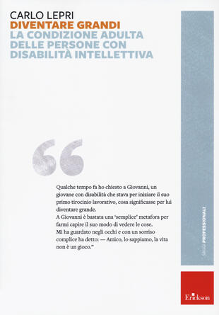 copertina Diventare grandi. L'identità adulta delle persone con disabilità intellettiva