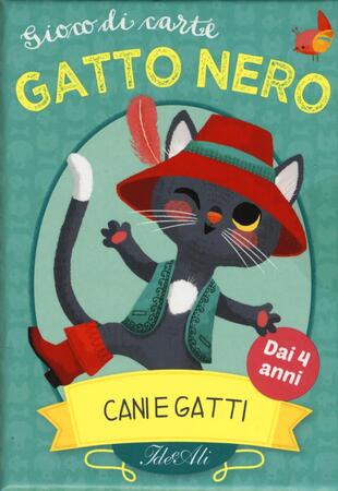 copertina Cani e gatti. Gatto nero. Gioco di carte