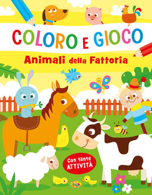 copertina Animali della fattoria. Coloro e gioco. Ediz. a colori