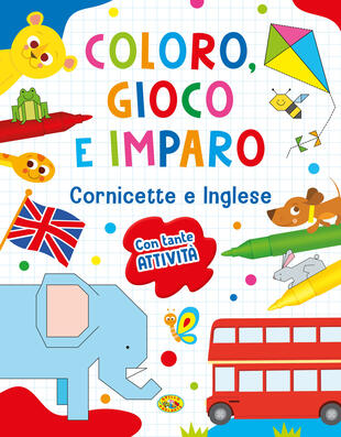 copertina Cornicette e inglese. Coloro, gioco e imparo. Ediz. a colori. Con pennarelli