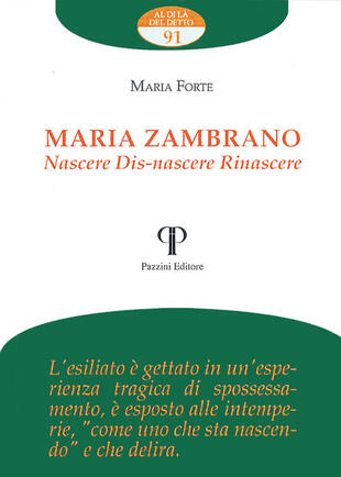 copertina Maria Zambrano. Nascere. Dis-nascere. Rinascere
