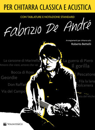 copertina Fabrizio De André per chitarra classica/acustica. Spartito