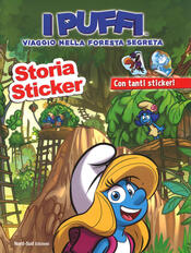 copertina Storia sticker. Viaggio nella foresta segreta. I puffi. Ediz. a colori