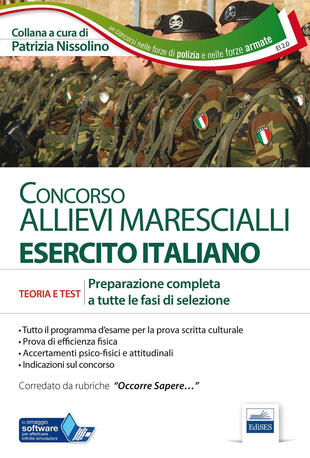 copertina Concorso allievi marescialli Esercito Italiano. Teoria e test per la prova scritta e per gli accertamenti fisio-psico-attitudinali