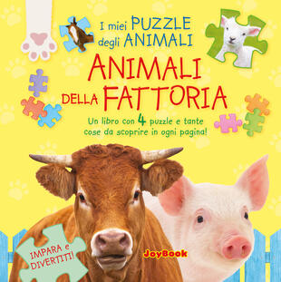 copertina Animali della fattoria. Gioca e divertiti! Libro puzzle