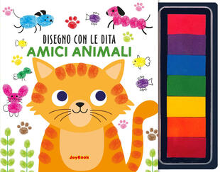 copertina Amici animali. Disegno con le dita. Ediz. illustrata. Con 7 spugnette di inchiostro