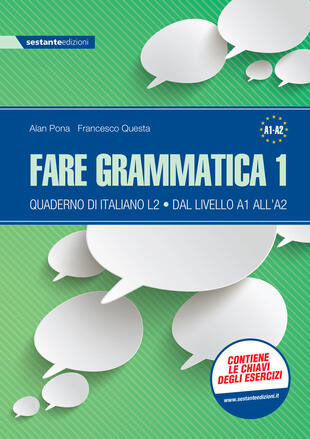 copertina Fare grammatica 1. Quaderno di italiano L2 dal livello A1 all'A2