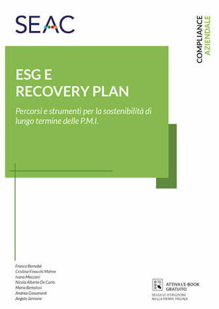 copertina ESG e recovery plan. Percorsi e strumenti per la sostenibilit&agrave; di lungo termine delle P.M.I.