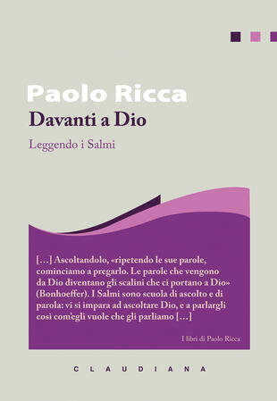 copertina Davanti a Dio. Leggendo i salmi