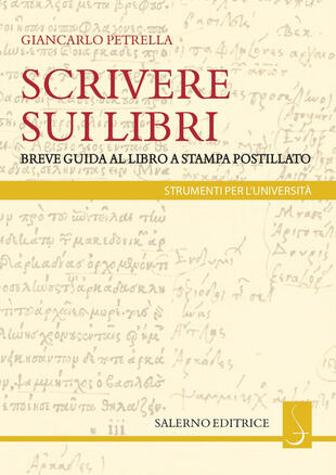 copertina Scrivere sui libri. Breve guida al libro a stampa postillato