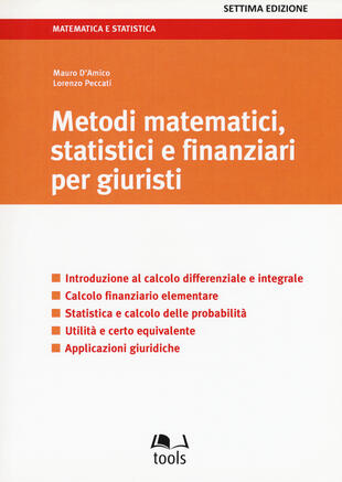copertina Metodi matematici, statistici e finanziari per giuristi