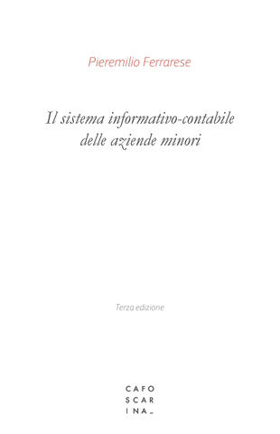 copertina Il sistema informativo-contabile delle aziende minori
